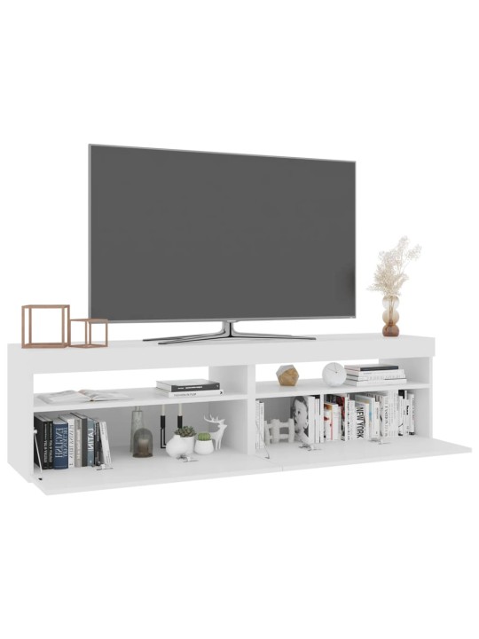 TV-tasot 2 kpl LED-valoilla valkoinen 75x35x40 cm