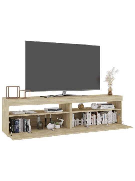 TV-tasot 2 kpl LED-valoilla Sonoma-tammi 75x35x40 cm