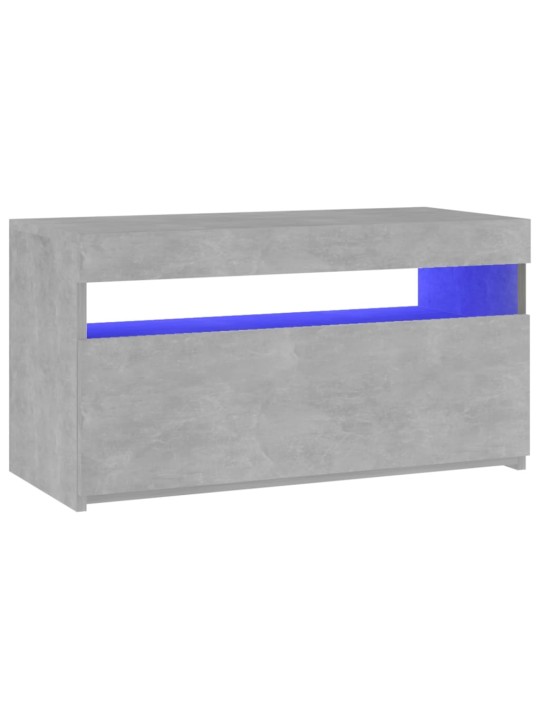 TV-taso LED-valoilla betoninharmaa 75x35x40 cm