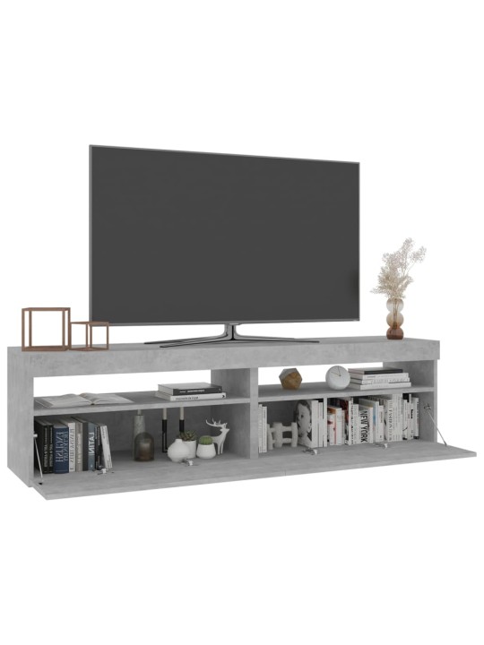 TV-tasot 2 kpl LED-valoilla betoninharmaa 75x35x40 cm