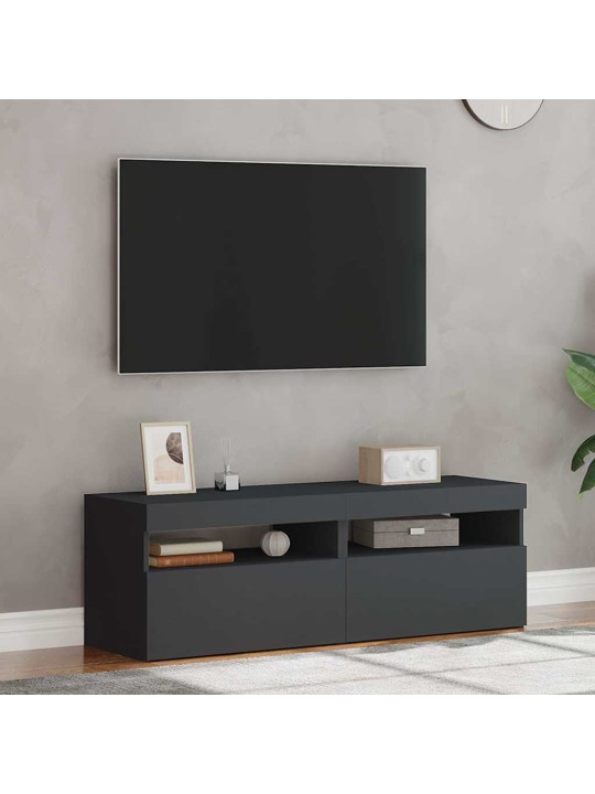 Tv-tasot led-valoilla 2 kpl harmaa 60x35x40 cm