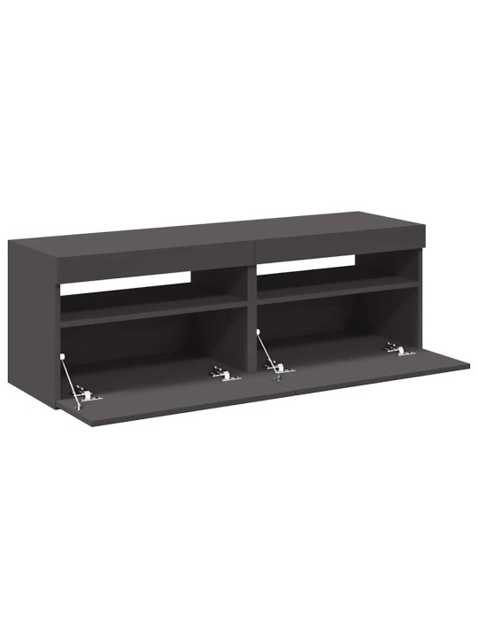 Tv-tasot led-valoilla 2 kpl harmaa 60x35x40 cm