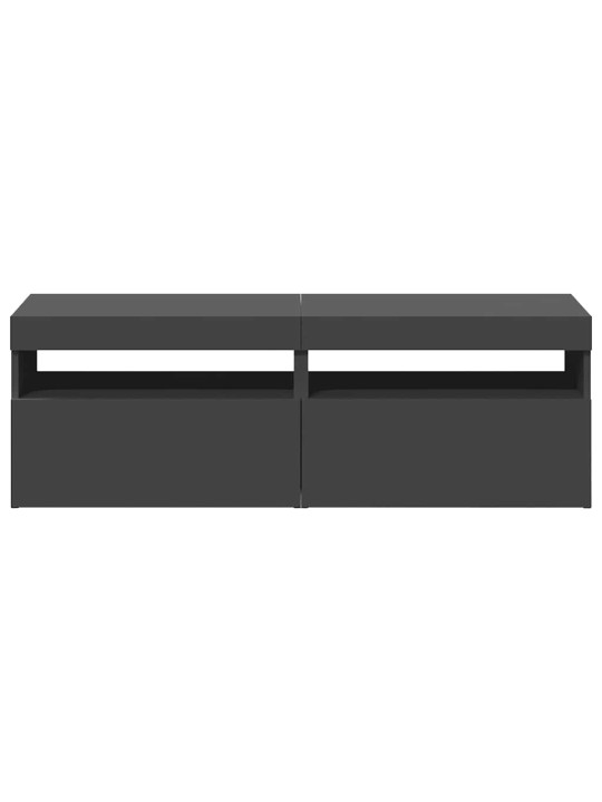 Tv-tasot led-valoilla 2 kpl harmaa 60x35x40 cm