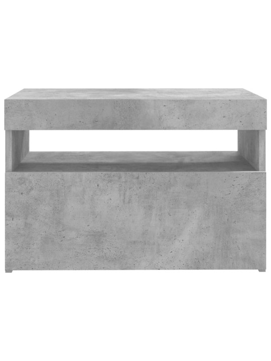 TV-taso LED-valoilla betoninharmaa 60x35x40 cm