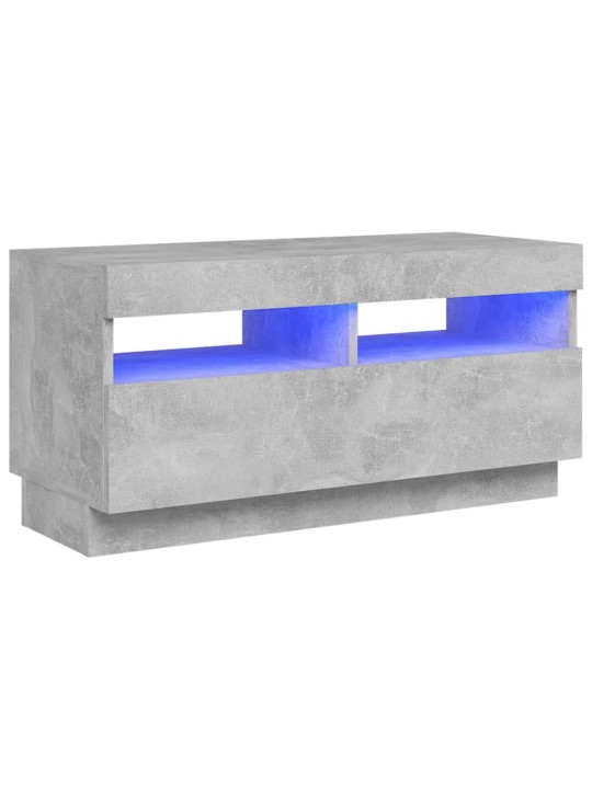 TV-taso LED-valoilla betoninharmaa 80x35x40 cm