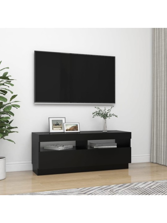 TV-taso LED-valoilla musta 100x35x40 cm