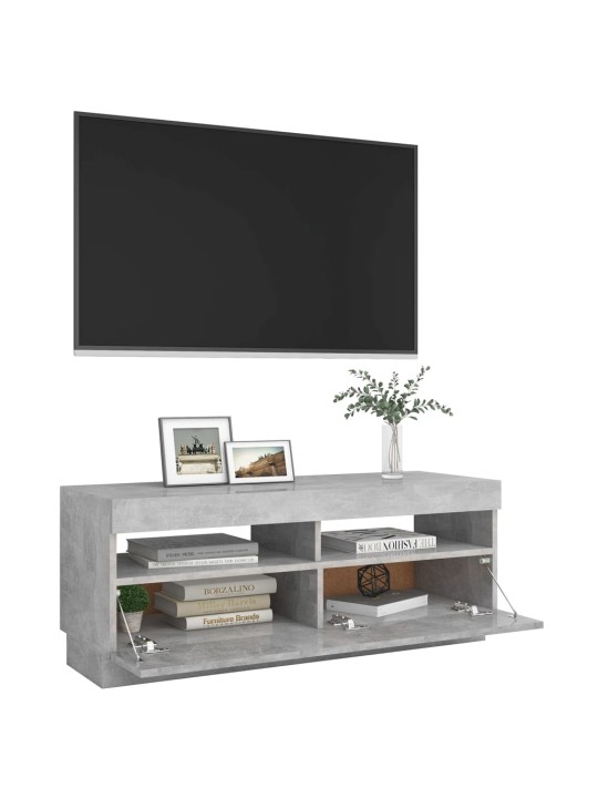 TV-taso LED-valoilla betoninharmaa 100x35x40 cm