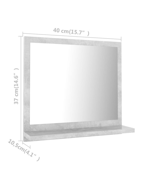 Kylpyhuonepeili betoninharmaa 40x10,5x37 cm lastulevy