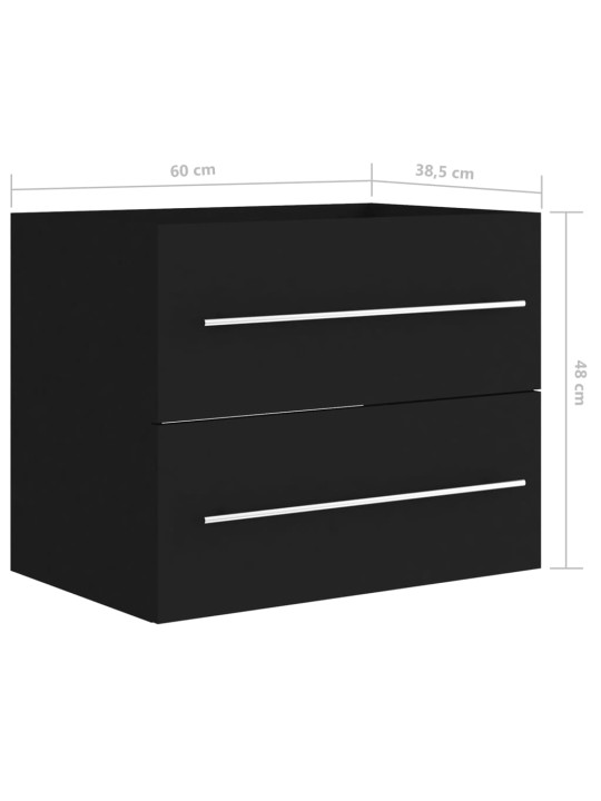 Allaskaappi musta 60x38,5x48 cm lastulevy