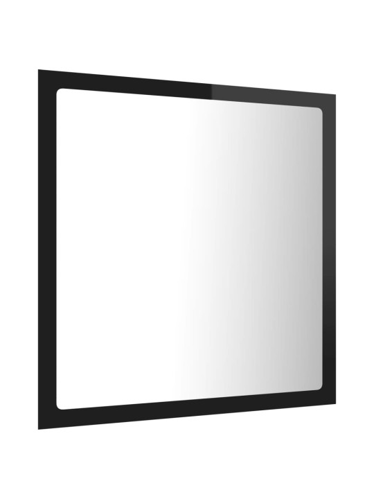 LED-kylpyhuonepeili korkeakiilto musta 40x8,5x37 cm akryyli