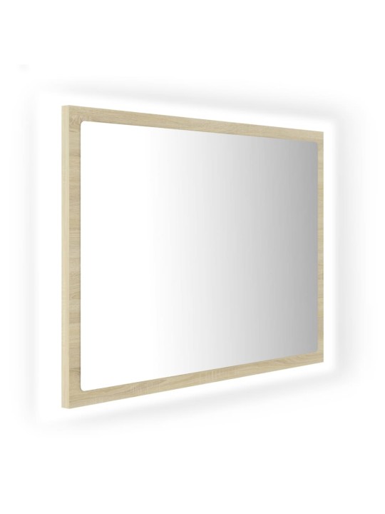 Led-kylpyhuonepeili sonoma-tammi 60x8,5x37 cm akryyli