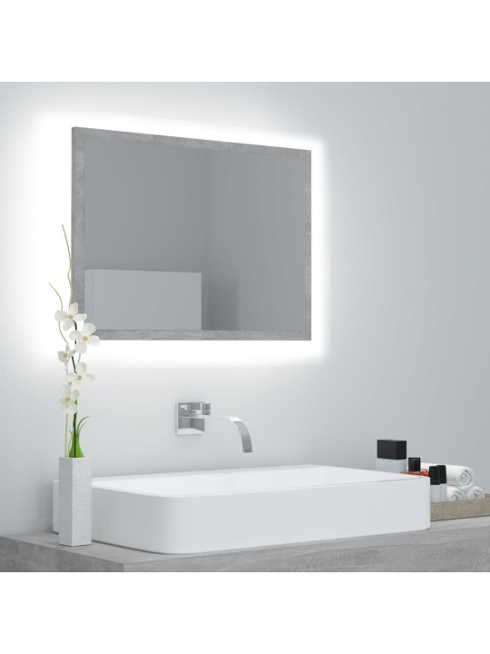 Led-kylpyhuonepeili betoninharmaa 60x8,5x37 cm akryyli