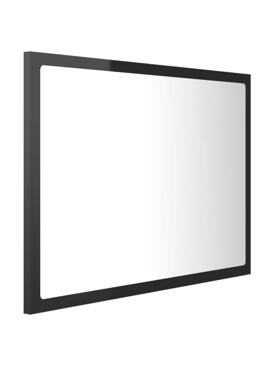 Kylpyhuonepeili LED korkeakiilto musta 60x8,5x37 cm akryyli