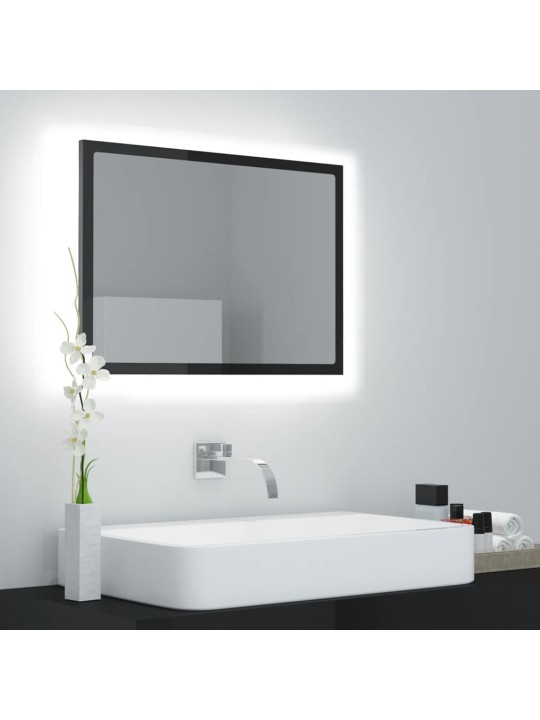 Kylpyhuonepeili LED korkeakiilto harmaa 60x8,5x37 cm akryyli