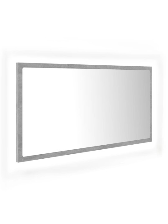 Led-kylpyhuonepeili betoninharmaa 90x8,5x37 cm akryyli