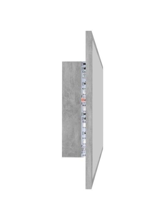 Led-kylpyhuonepeili betoninharmaa 90x8,5x37 cm akryyli