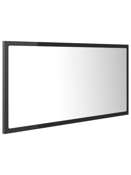 Kylpyhuonepeili LED korkeakiilto harmaa 90x8,5x37 cm akryyli