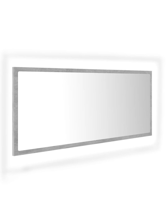 LED-kylpyhuonepeili betoninharmaa 100x8,5x37 cm akryyli