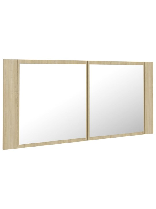 Kylpyhuoneen led peilikaappi sonoma-tammi 100x12x45 cm akryyli