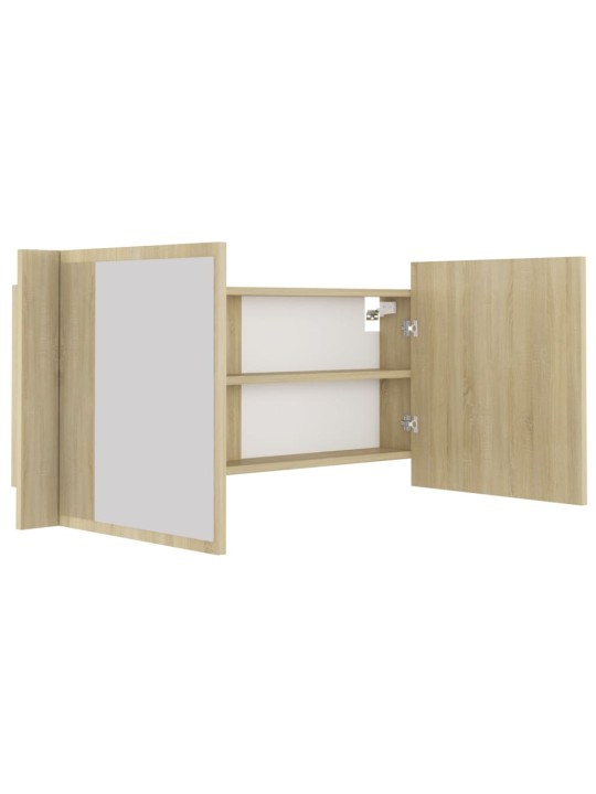 Kylpyhuoneen led peilikaappi sonoma-tammi 100x12x45 cm akryyli