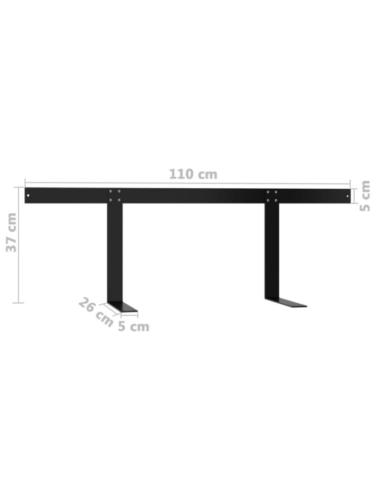 Kuormalavasohvan selkänoja musta 110 cm rauta