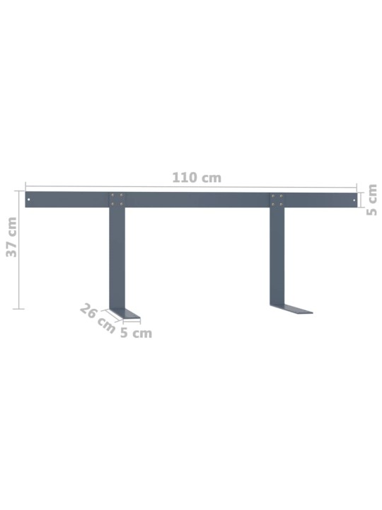 Kuormalavasohvan selkänoja vaaleanharmaa 110 cm rauta