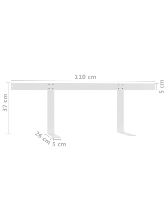 Kuormalavasohvan selkänoja valkoinen 110 cm rauta