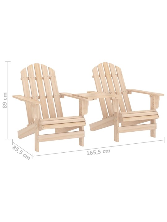 Adirondack-puutarhatuoli kahvipöydällä täysi kuusi