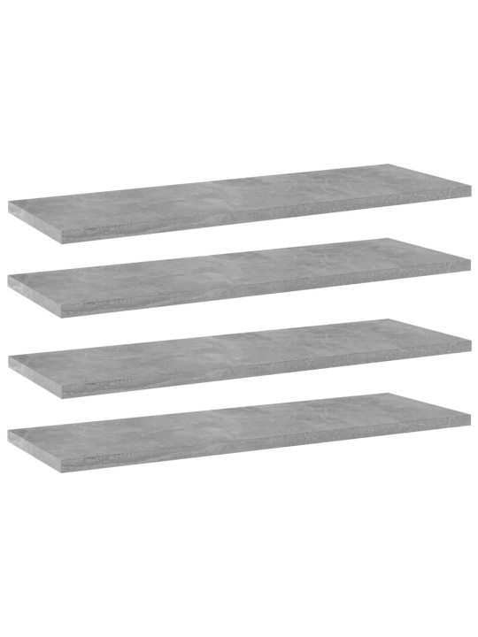 Kirjahyllytasot 4 kpl betoninharmaa 60x20x1,5 cm lastulevy