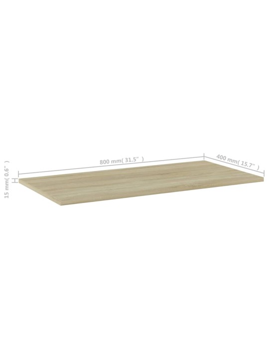 Kirjahyllytasot 4 kpl sonoma-tammi 80x40x1,5 cm lastulevy