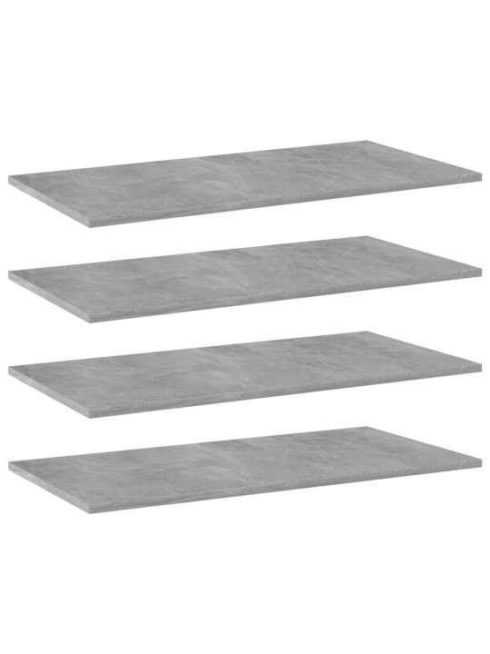 Kirjahyllytasot 4 kpl betoninharmaa 80x40x1,5 cm tekninen puu