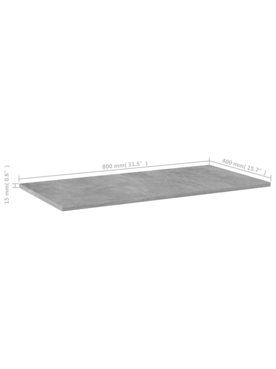 Kirjahyllytasot 4 kpl betoninharmaa 80x40x1,5 cm tekninen puu