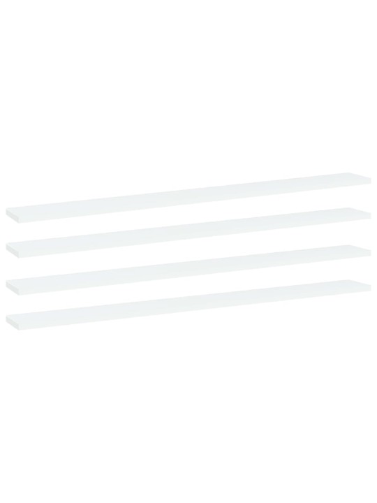 Kirjahyllytasot 4 kpl valkoinen 100x10x1,5 cm lastulevy