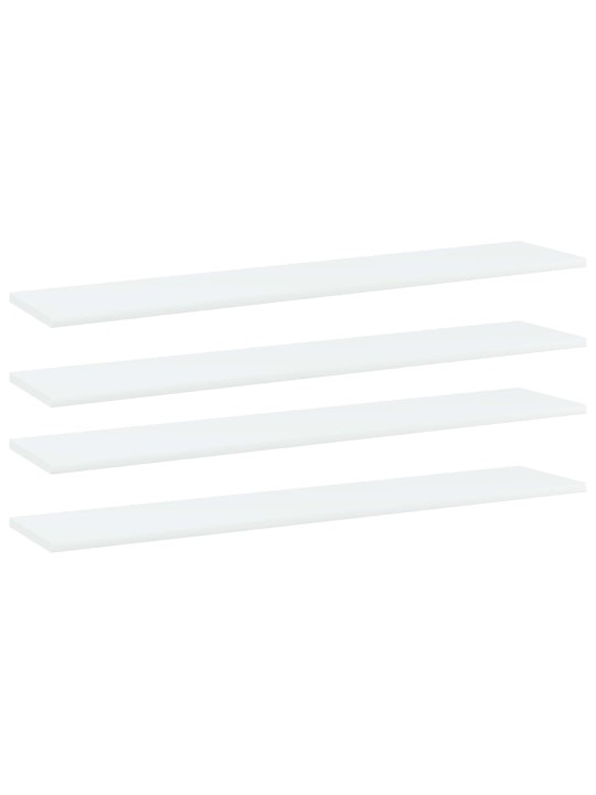 Kirjahyllytasot 4 kpl valkoinen 100x20x1,5 cm tekninen puu