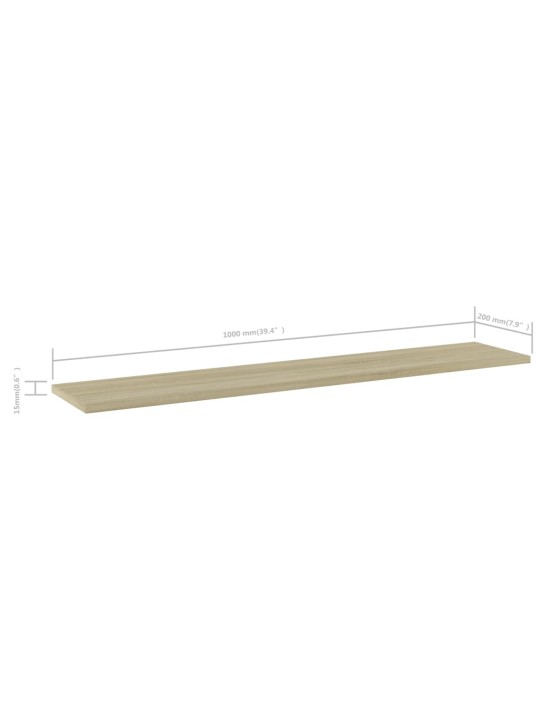 Kirjahyllytasot 4 kpl sonoma tammi 100x20x1,5 cm lastulevy