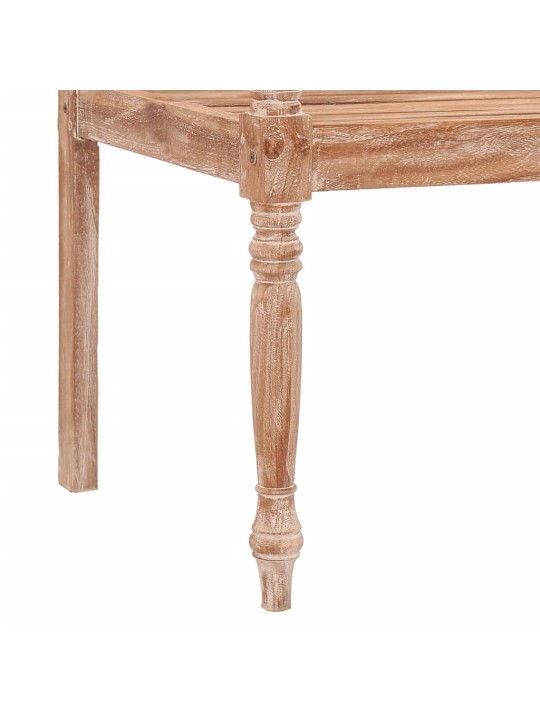 Batavia-penkki 120 cm valkopesty täysi tiikki
