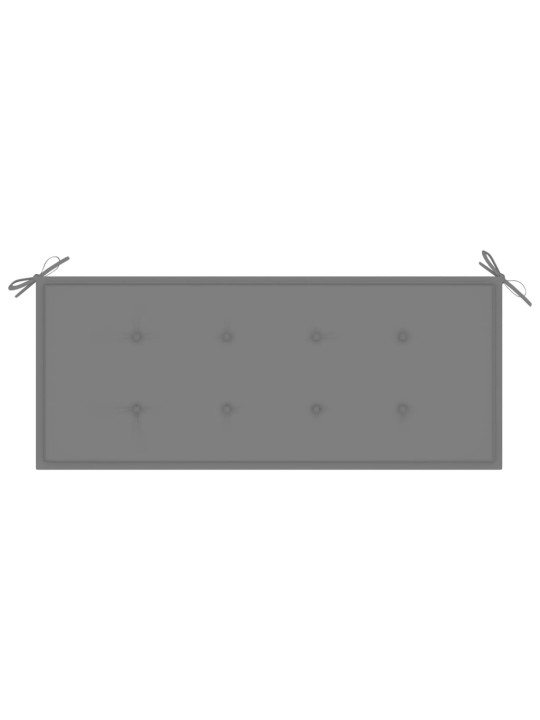 Batavia-penkki harmaalla tyynyllä 120 cm täysi tiikki