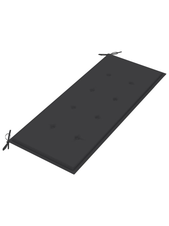 Pinottava puutarhapenkki tyynyllä 128,5 cm täysi tiikki