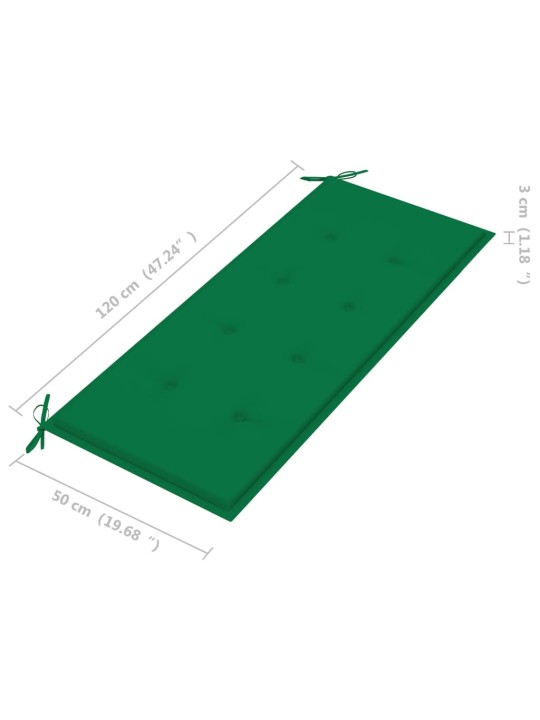 Taitettava puutarhapenkki tyynyllä 118 cm bambu