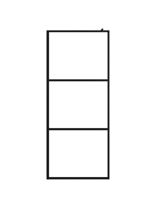 Walk-in suihkun seinäke kirkas ESG-lasi musta 80x195 cm