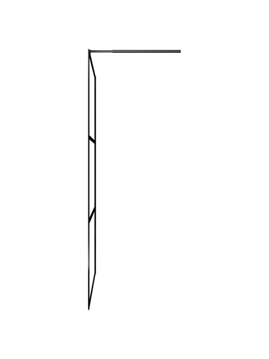 Walk-in suihkun seinäke kirkas ESG-lasi musta 90x195 cm