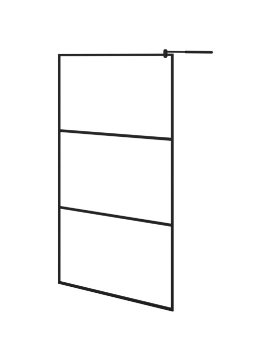 Walk-in suihkun seinäke kirkas ESG-lasi musta 115x195 cm