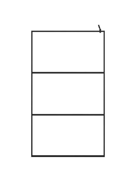 Walk-in suihkun seinäke kirkas ESG-lasi musta 115x195 cm