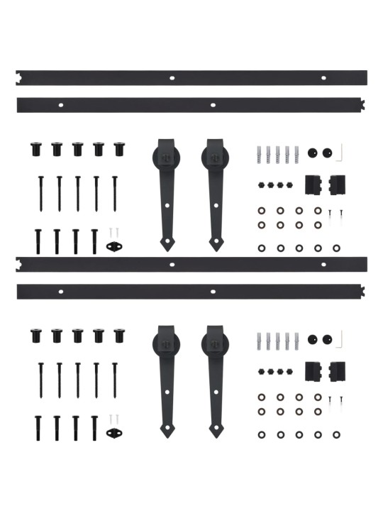 Liukuoven asennussarja 2 kpl 200 cm teräs musta