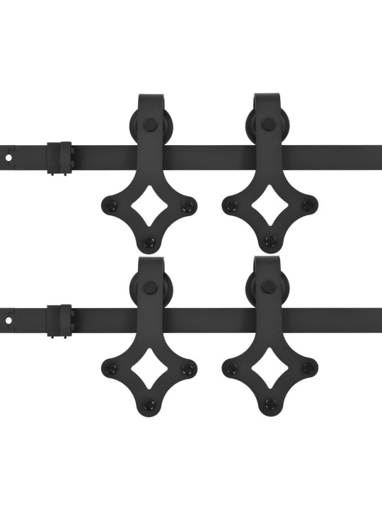 Liukuoven asennussarja 2 kpl 183 cm teräs musta