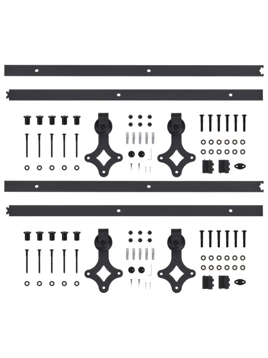 Liukuoven asennussarja 2 kpl 183 cm teräs musta