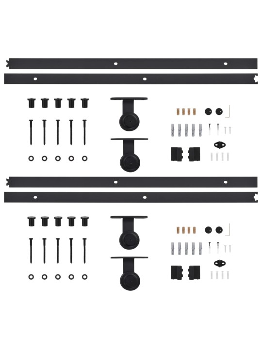 Liukuoven asennussarja 2 kpl 183 cm teräs musta