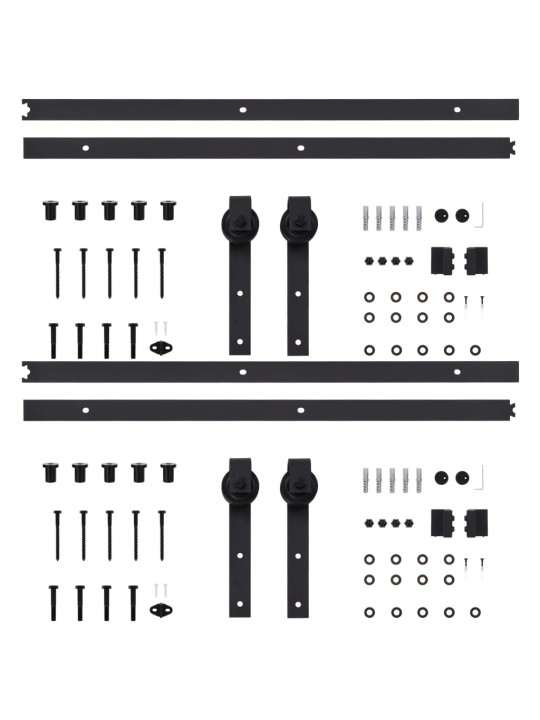 Liukuoven asennussarja 2 kpl 183 cm teräs musta