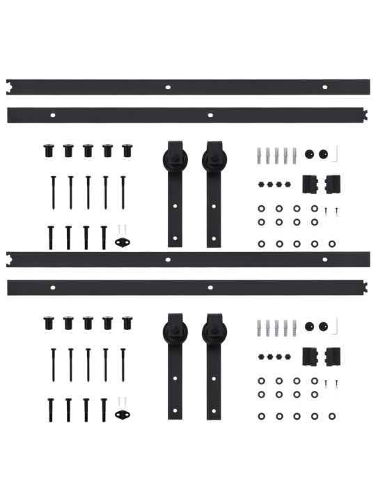 Liukuoven asennussarja 2 kpl 200 cm teräs musta