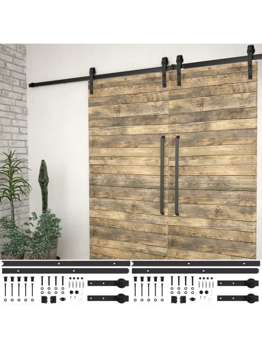 Liukuoven asennussarja 2 kpl 200 cm teräs musta